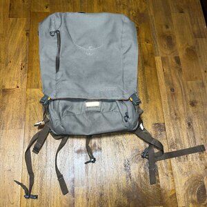 Osprey laptop backpack - minor stains on flap - orange and olive